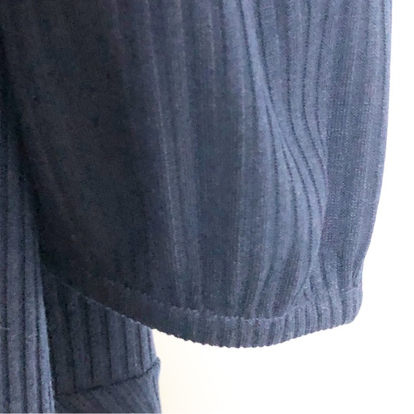 ANTHROPOLOGIE LEA & VIOLA Navy Tiered Long Sleeve Rib-Knit Dress Size Large - Picture 10 of 15